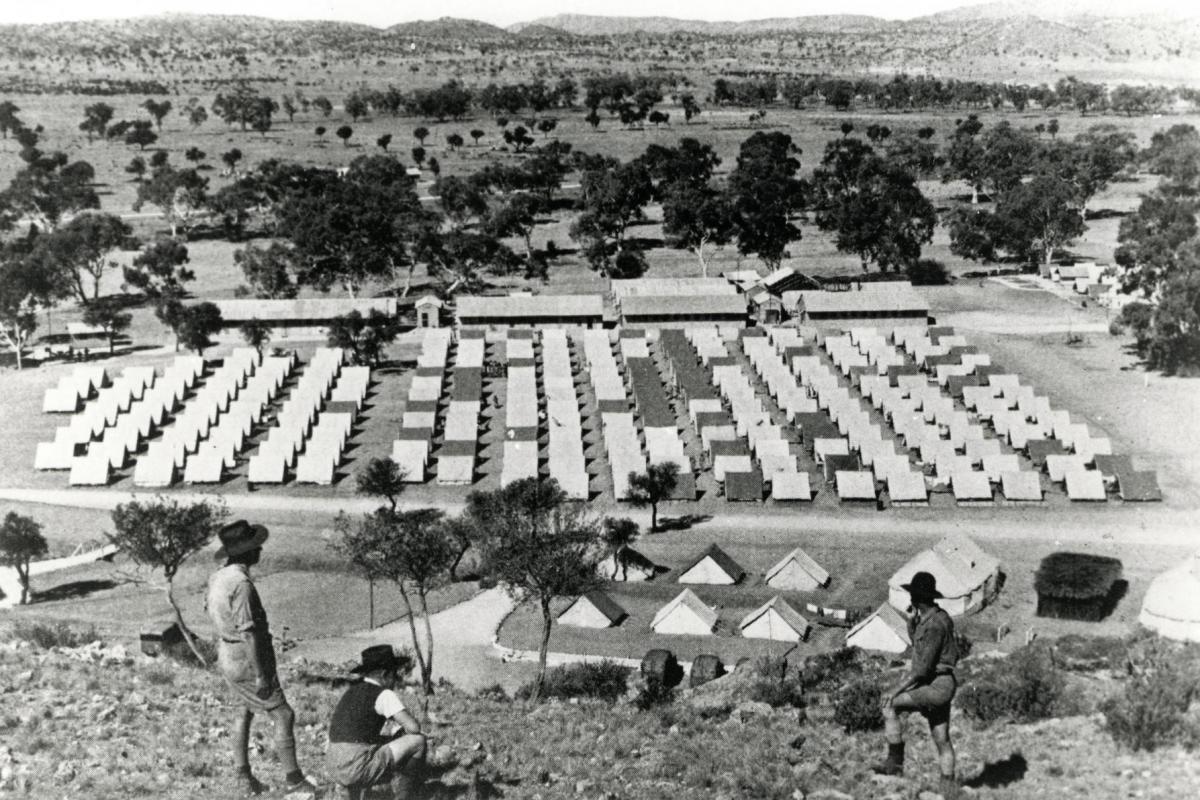 Army tents in Alice Springs, from Anzac Hill.