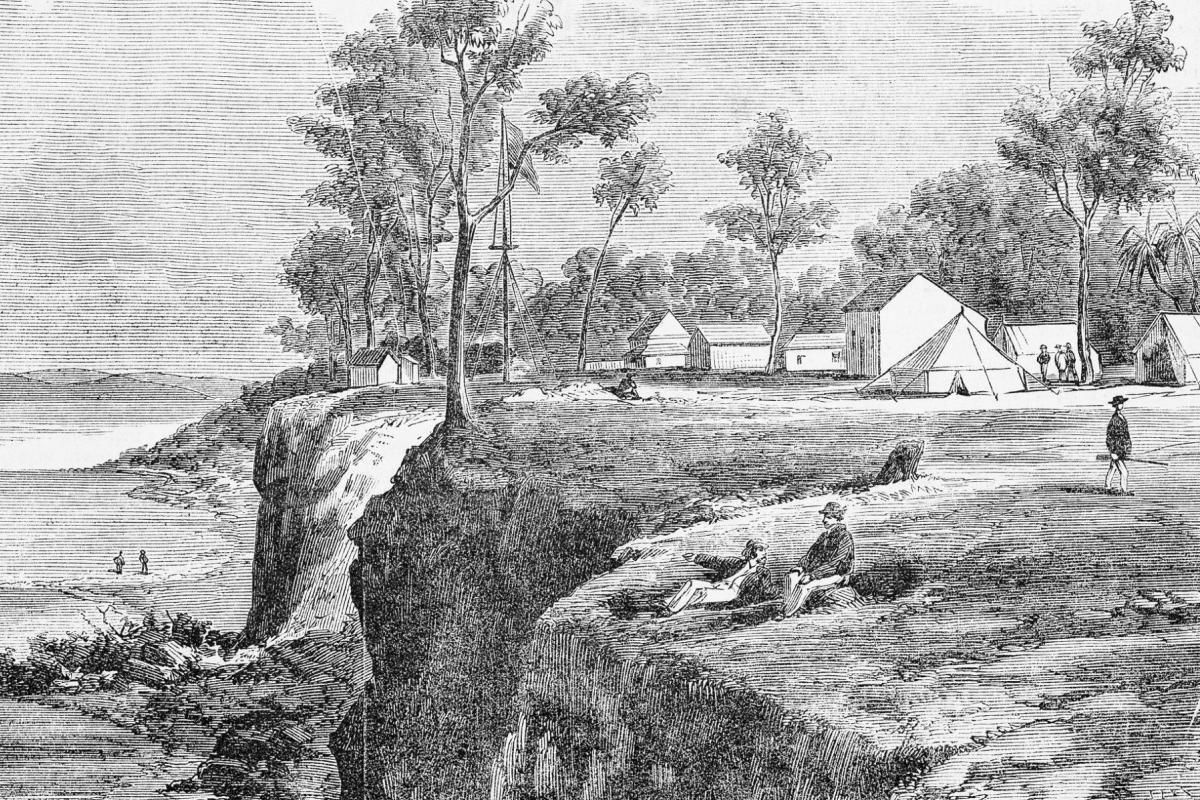 Encampment at Escape Cliffs, 1865