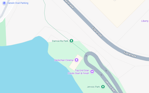 Map showing location of Damoe-Ra Park