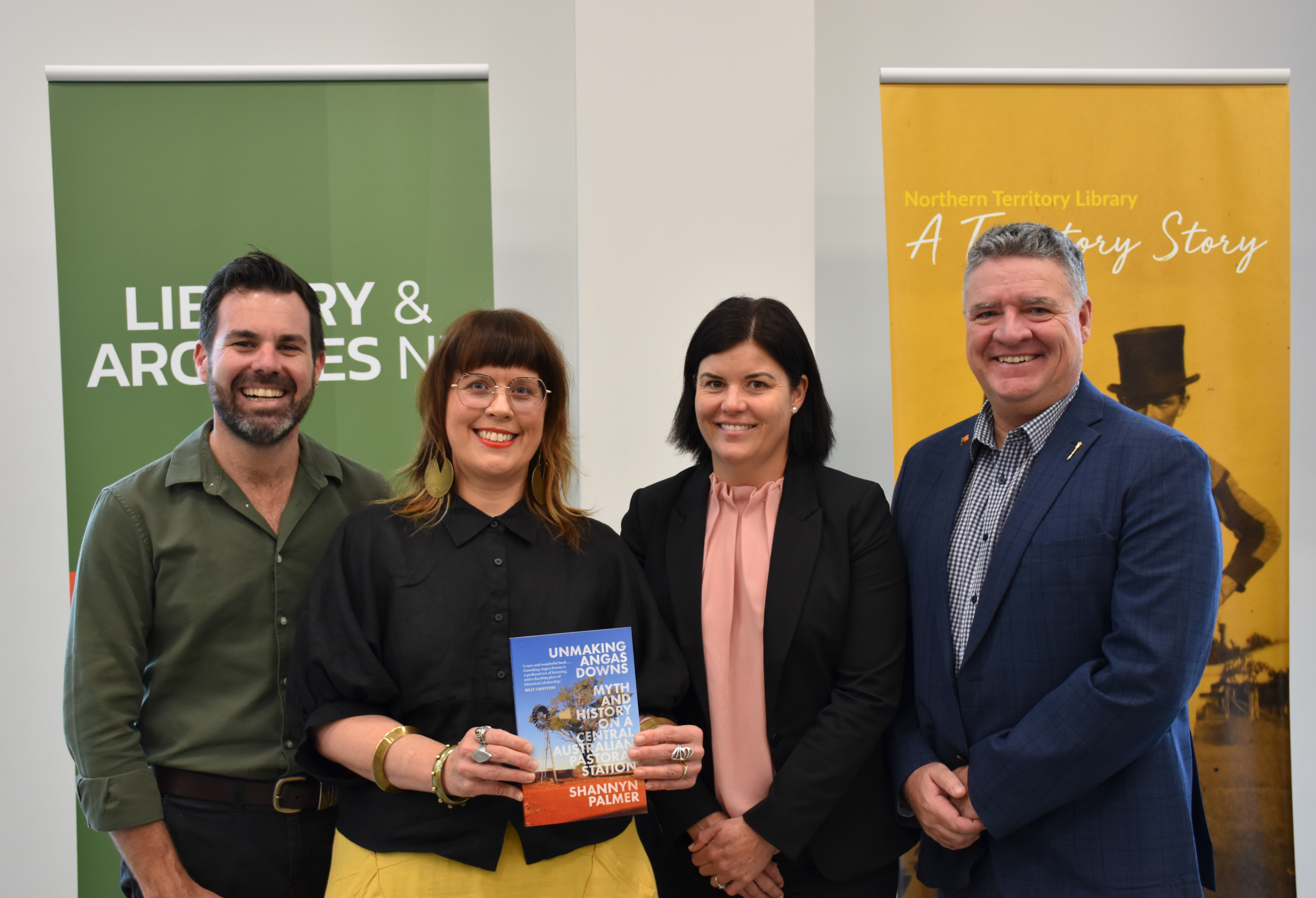 Pictured (L-R): Minister Chansey Paech, Shannyn Palmer, Chief Minister Natasha Fyles, Speaker of the Legislative Assembly Mark Monaghan.