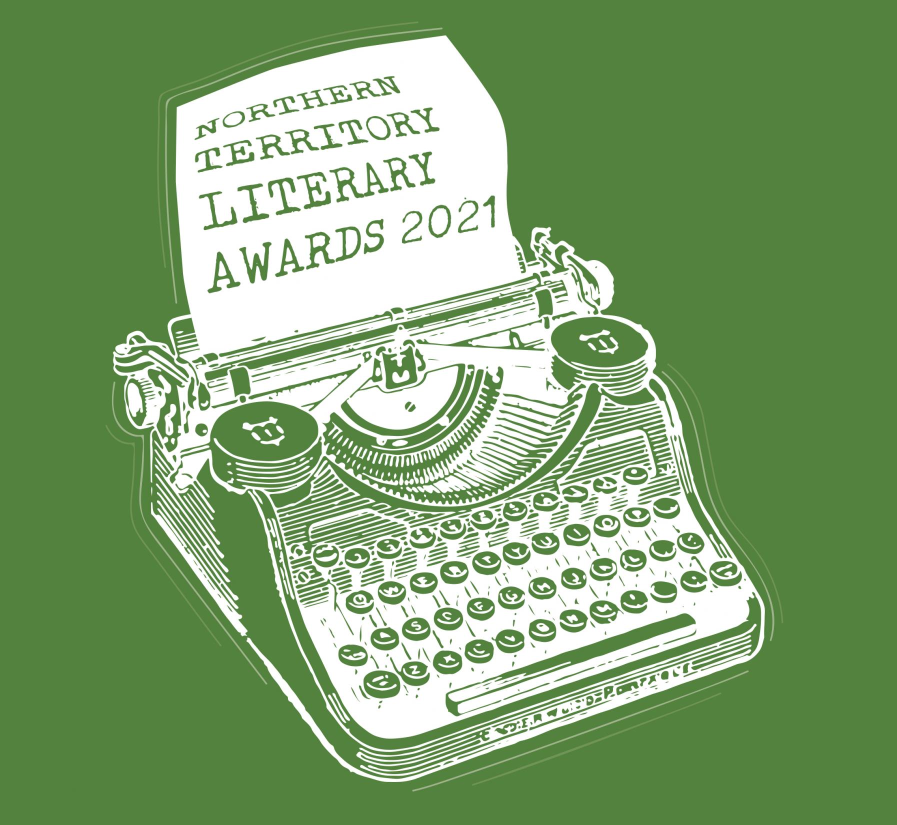 a typewriter with paper saying "Northern territory literary awards 2021" Awards Ceremony