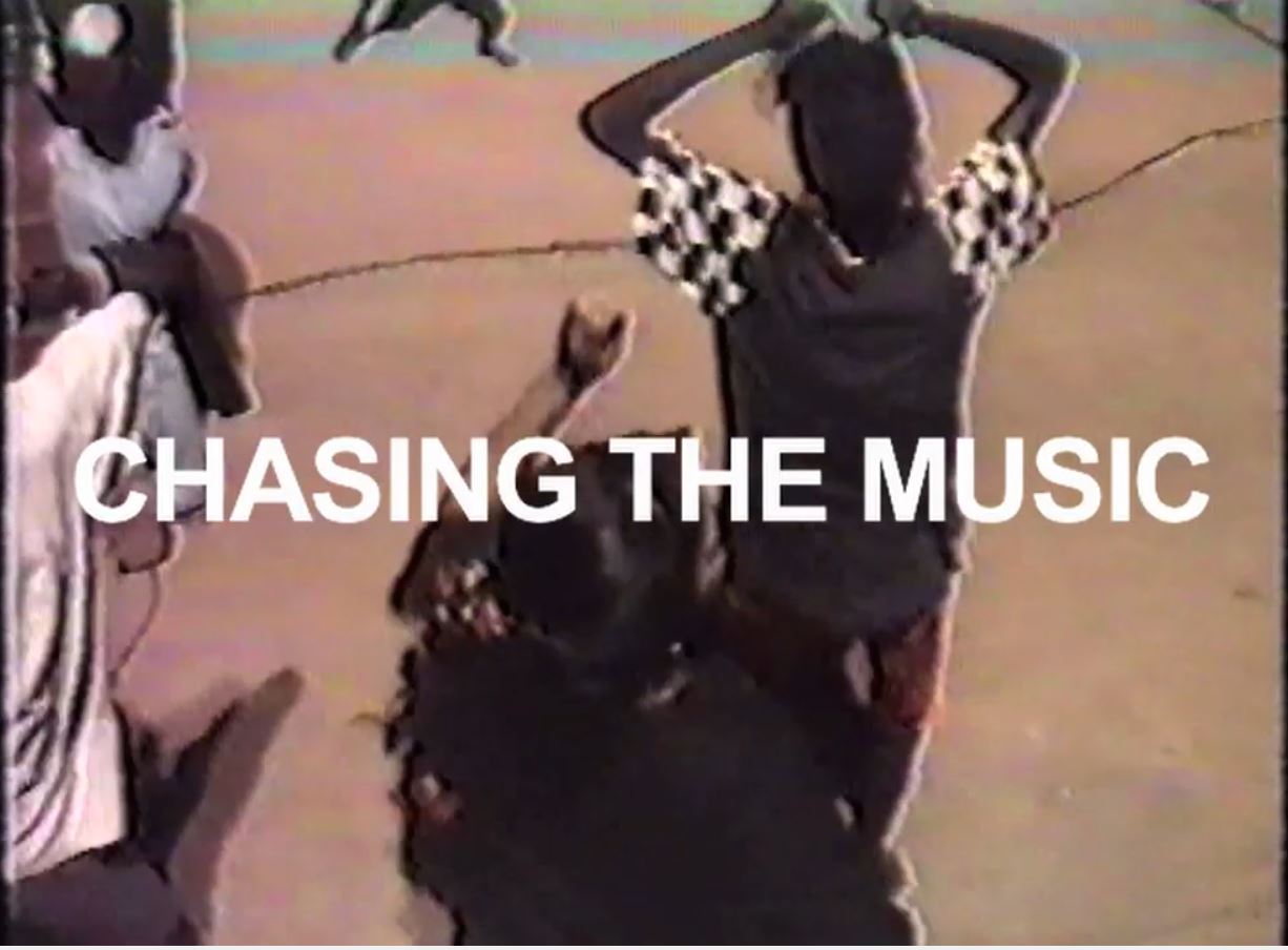 Chasing the music in large bold text