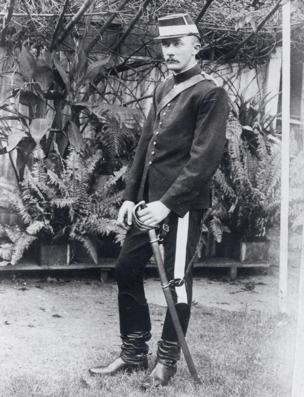 Standing portrait of Constable Johns wearing dress uniform