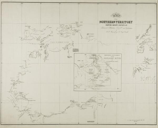 Map of the Northern Territory shewing recent surveys, 1868