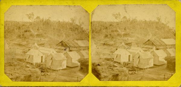 Stereoscopic image of Main Camp, 1869