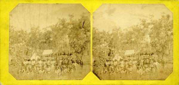 Stereoscopic image of Northern Territory Survey Expedition, 1869
