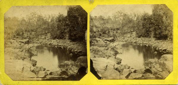Stereoscopic image of Tumbling Waters, 1869