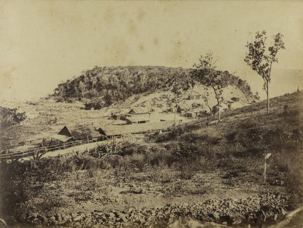 Survey Camp in the saddle below Fort Hill